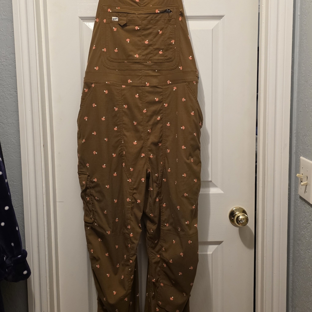 Duluth Trading Co. Mushroom Print Overalls Large